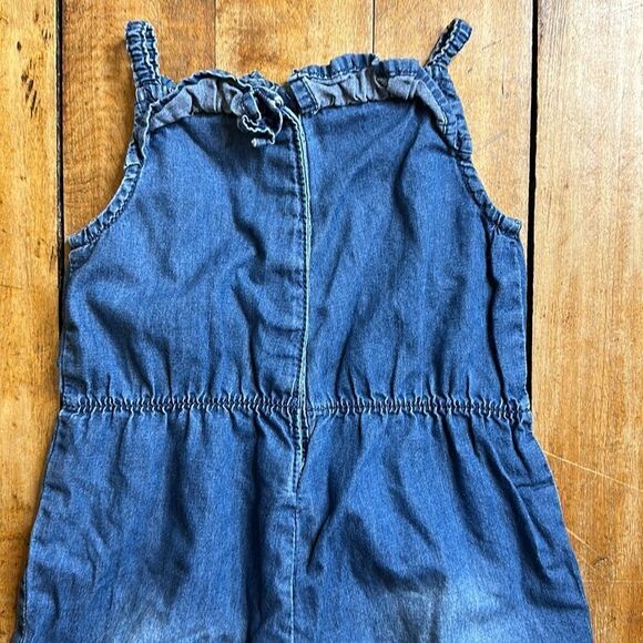 H&M romper size 6 to 9 months Denim Sleeveless Bubble Leg one piece cotton - Picture 2 of 5
